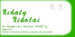 mihaly nikolai business card